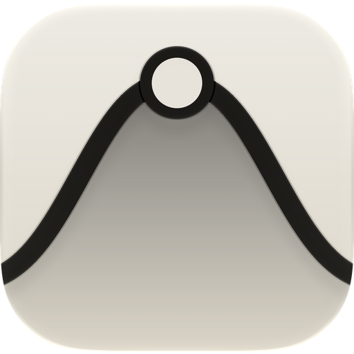 The yawp app icon: one hill with a bead on its crest